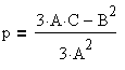 p = (3*A*C - B^2)/(3*A^2)